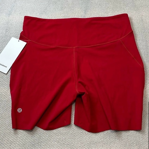 Lululemon Base Pace High Rise Shorts Dark Red 12 NWOT Rare - Picture 2 of 5